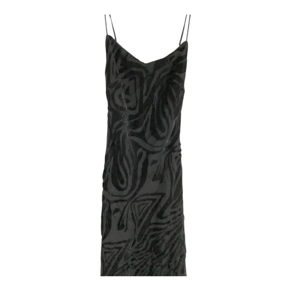 Ronny Kobo Collective Burnout Slip Dress Midi In Black Size 4 - Picture 7 of 12